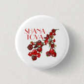 Rosh Hashana Pomegranates Ronde Button 3,2 Cm (Voorkant)