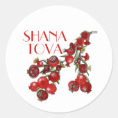 Rosh Hashana Pomegranates Ronde Sticker (Voorkant)