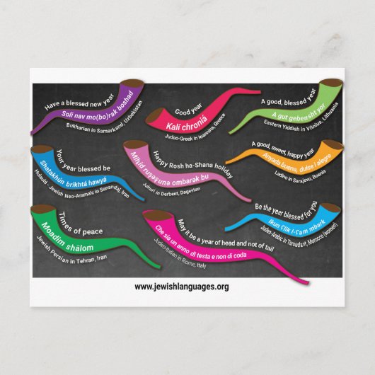 Rosh Hashana Post Kaart (Voorkant)