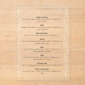 Rosh Hashana verlaat Simanim Kaart Acryl Uitnodigingen (Voorkant)