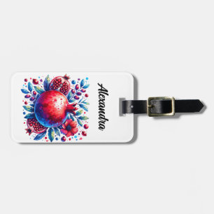 Rosh Hashana Water kleur Granaatappel Bagagelabel