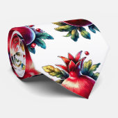 Rosh Hashana Waterkleur Rood Granaatappel Stropdas (Opgerold)