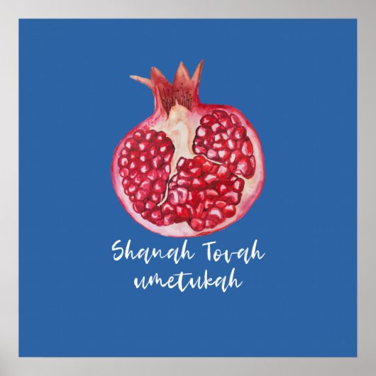 Rosh HaShana wil een goed jaar. Pomegranaat Poster (Voorkant)