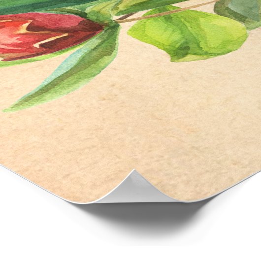 Rosh HaShana Wishes of Shana Tovah w. Pomegranaat Poster (Hoek)