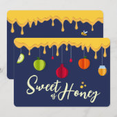 Rosh Hashana Zoet als Honing Script Joods Nieuwjaa Feestdagenkaart (Voorkant / Achterkant)