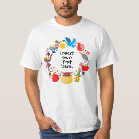 🍯 🍎 Rosh Hashanah - aangepaste tekst T-shirt (Voorkant)