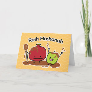 Rosh Hashanah appel granaatappel honing Joods nieu Kaart