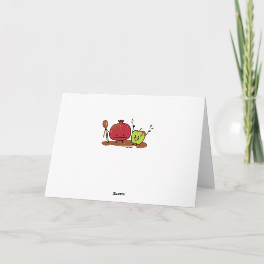 Rosh Hashanah appel granaatappel honing Joods nieu Kaart (Achterkant)