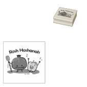 Rosh Hashanah appel granaatappel honing Joods nieu Rubberstempel (Gestempeld)