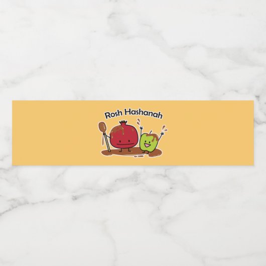 Rosh Hashanah appel granaatappel honing Joods nieu Waterfles Etiket (Enkel label)