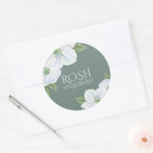 Rosh Hashanah Appelbloesem Nieuwjaar Ronde Sticker (Envelop)