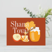 Rosh Hashanah Appels en Honing Feestdagenkaart (Staand voorkant)