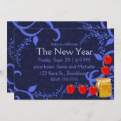 Rosh Hashanah Appels en Honing op Blauw Kaart (Voorkant / Achterkant)