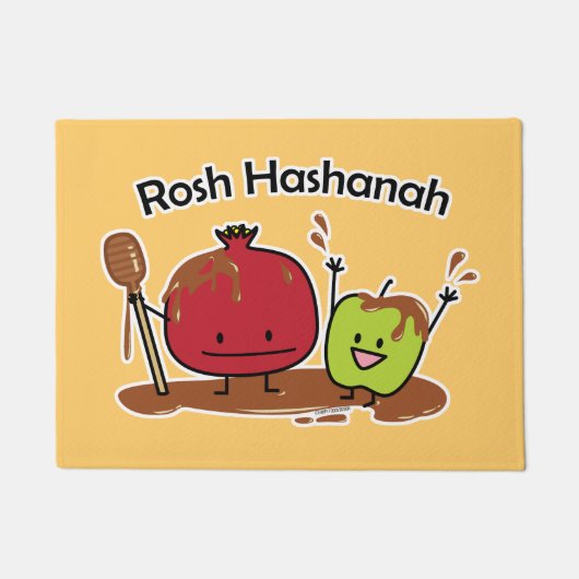 Rosh Hashanah apple pomegranate honey Jewish new Deurmat (Voorkant)