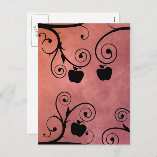 Rosh Hashanah Apple Silhouet Feestdagenkaart (Voorkant / Achterkant)