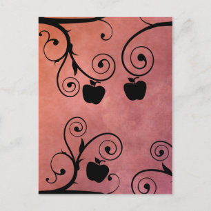 Rosh Hashanah Apple Silhouet Feestdagenkaart