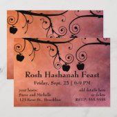 Rosh Hashanah Apple Silhouet Kaart (Voorkant / Achterkant)