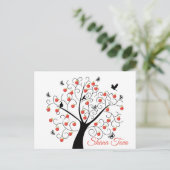 Rosh Hashanah Apple Tree met vogels en vlinders Briefkaart (Staand voorkant)