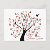 Rosh Hashanah Apple Tree met vogels en vlinders Briefkaart (Voorkant)