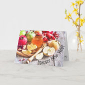 Rosh Hashanah Apples and Honey Waterverf Kaart (Gele Bloem)