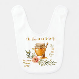 Rosh Hashanah Aquarel Zo Zoet als Honing Baby Slabbetje