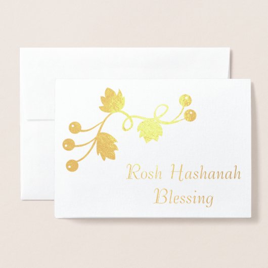 Rosh Hashanah Blessing Folie Kaarten (Voorkant met envelop)