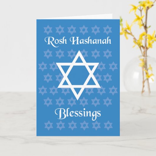 Rosh Hashanah Blessings Jewish Star van David Kaart (Gele Bloem)
