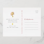 Rosh Hashanah Bourgondië Rood Levensboom Echt Goud Folie Feestdagen Briefkaart (Achterkant)