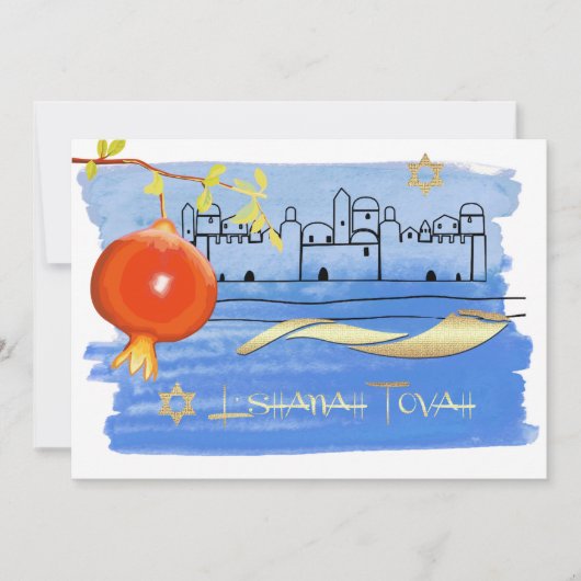 Rosh Hashanah Celebration Party Custom Kaart (Voorkant)