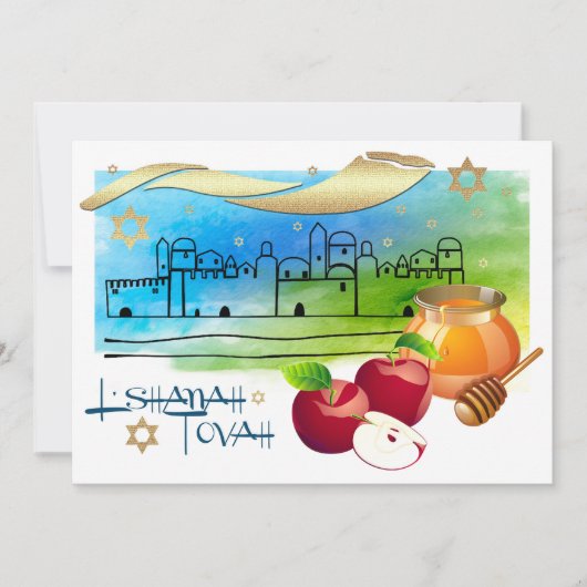 Rosh Hashanah Celebration Party Custom Kaart (Voorkant)