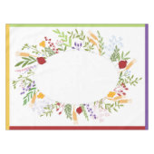 Rosh Hashanah Colorful Oval Floral Wreaton White Tafelkleed (Voorkant (Horizontaal))