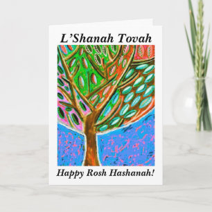 Rosh Hashanah - de Blauwe Boom van de Hemel van de Feestdagen Kaart