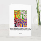 Rosh Hashanah - de Boom van Judaica Hamsa van de Feestdagen Kaart (Achterkant)