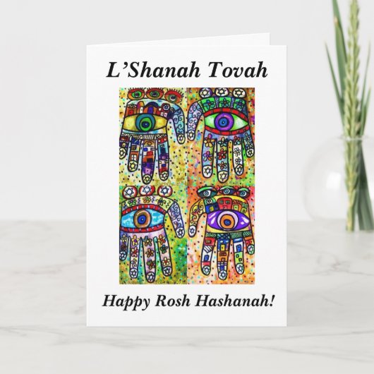 Rosh Hashanah - de Kaart van Judaica Hamsas van de (Voorkant)