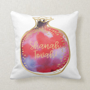 Rosh Hashanah Decor Shana Tova Pomegranate White Kussen