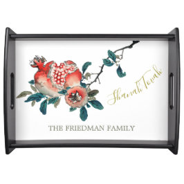 Rosh Hashanah Familie Elegant Nieuwjaar Granaatapp Dienblad