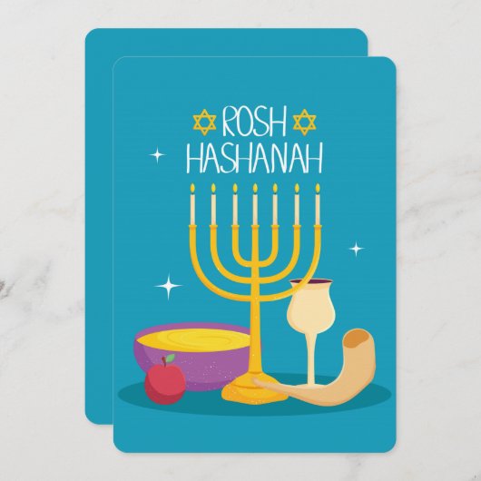 Rosh Hashanah Feestdagenkaart (Voorkant / Achterkant)