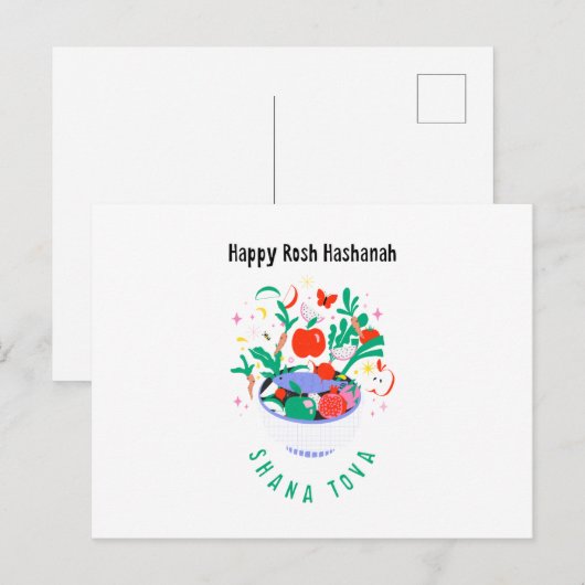 Rosh Hashanah Feestdagenkaart (Voorkant / Achterkant)