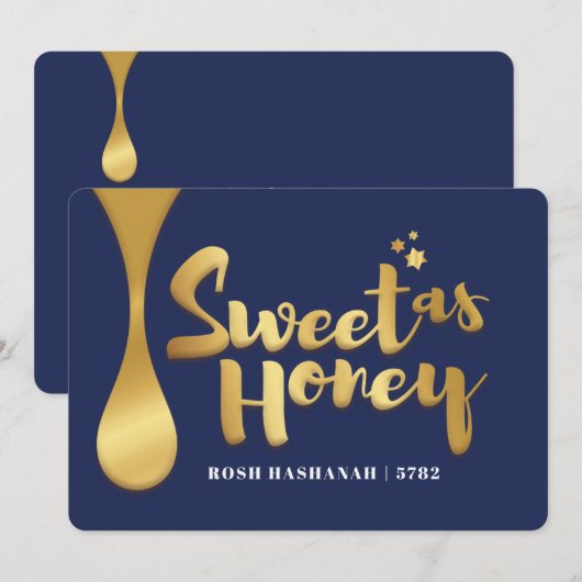 Rosh Hashanah Flat Holiday Kaart (Voorkant / Achterkant)