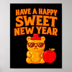 Rosh Hashanah Gelukkig Zoet Nieuwjaar Honing Beer  Poster