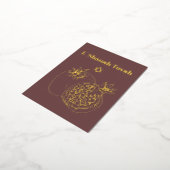 Rosh Hashanah Gold Foil Dusty Roos Joods Folie Feestdagen Briefkaart (Gedraaid)