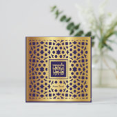 Rosh Hashanah Gold Navy Jewish New Year Card Feestdagenkaart (Staand voorkant)