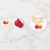 Rosh Hashanah Granaatappel Shana Tova Tafel Confetti (Voorkanten)