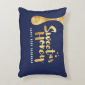Rosh Hashanah Greeting Sweet as Honey Pillow Accent Kussen (Voorkant(Verticaal))