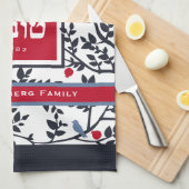 Rosh Hashanah Groet Hebreeuwse granaatappels Theedoek (Quarter Fold)