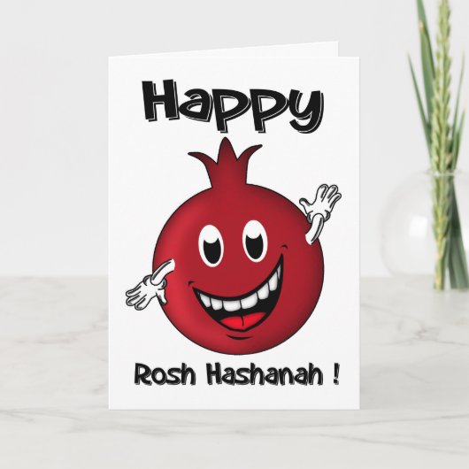 Rosh Hashanah, Happy Cartoon Granaatappel Kaart (Voorkant)