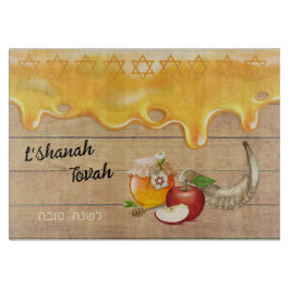 Rosh Hashanah Happy New Year Honey Apples Challah Snijplank