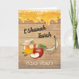 Rosh Hashanah Happy New Year Honey Apples Kaart