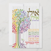 Rosh Hashanah Hebreeuwse Zegen Kleurrijk Feestdagenkaart (Voorkant)