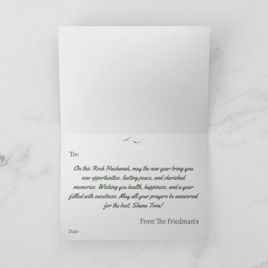 Rosh Hashanah Honey Apple Mooie Blurry Kaart (Binnen)